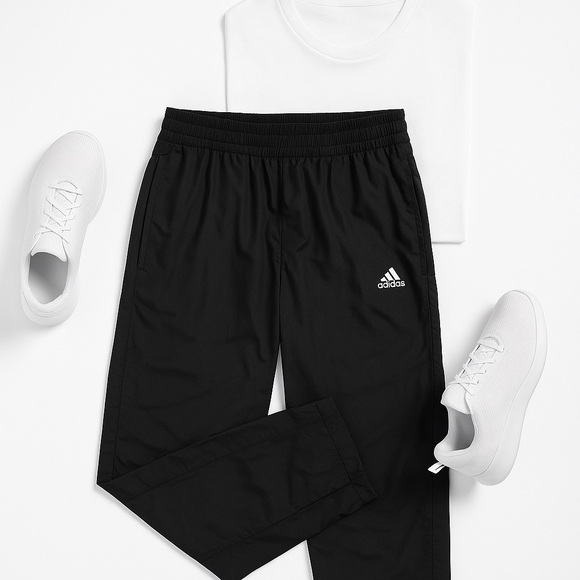 Adidas Golf Climastorm Pants Men XL Black Waterproof Rain Zip Hem Elastic Waist